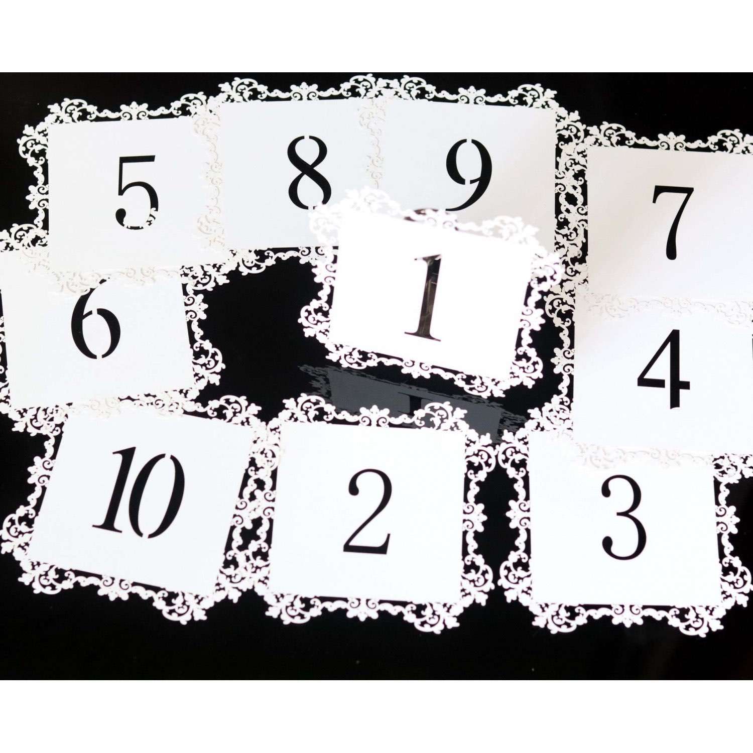 Table Card Wholesale Laser Cut Number Card NO.1-NO.10,No.11-NO.20